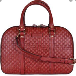 Gucci Microguccissima Medium Satchel in Red NEW W DUST BAG